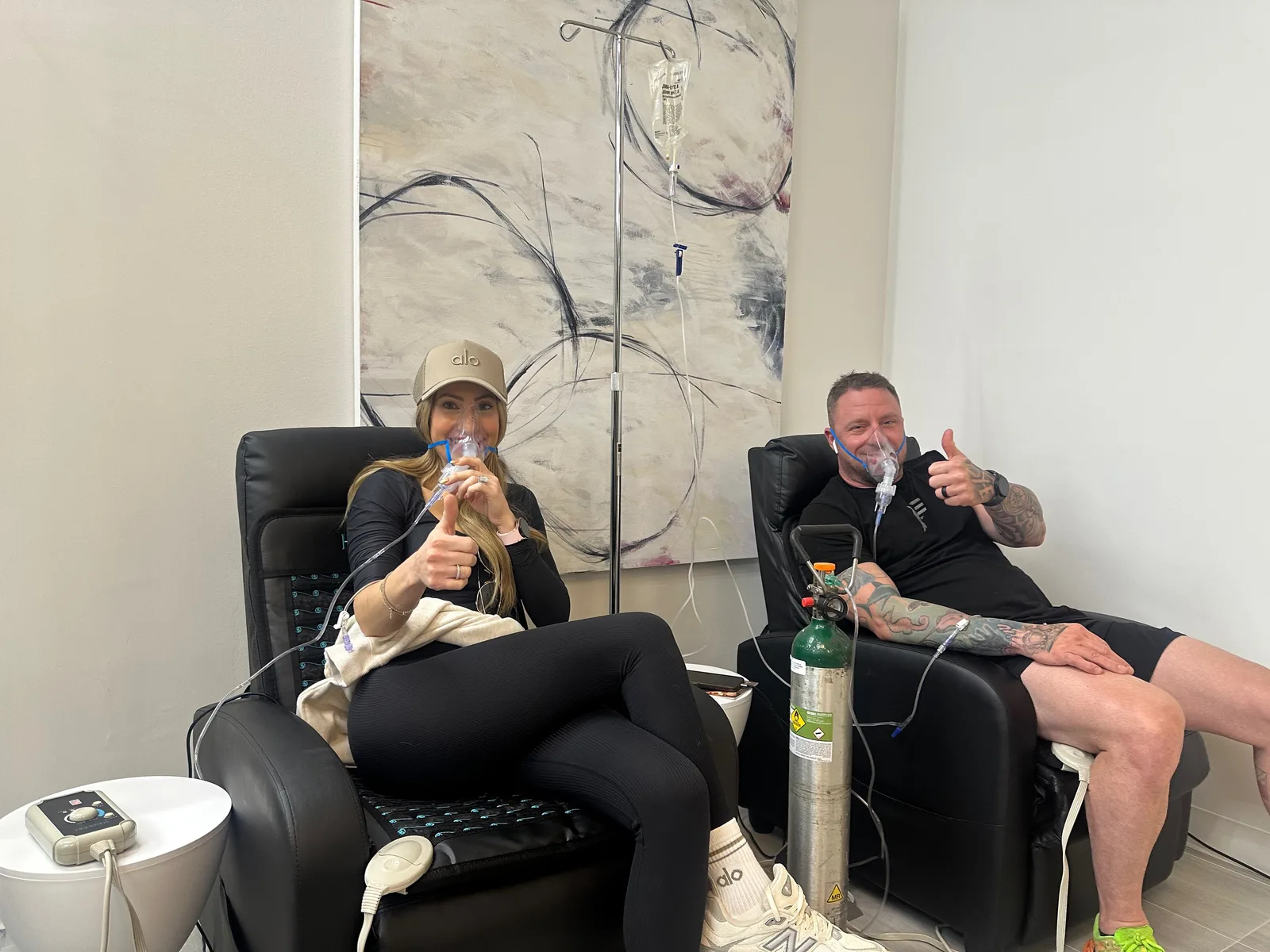 RegenX clients during a nebulized breathing treatment