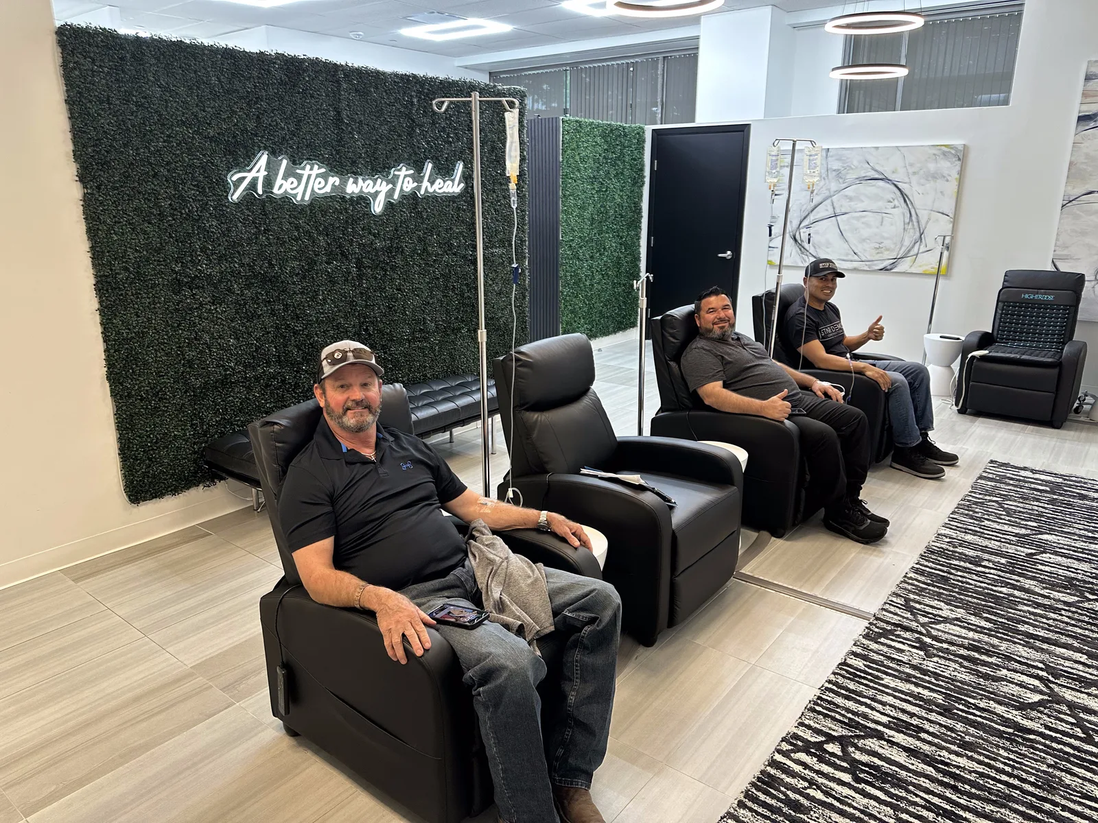 Clients receiving IV therapy in the RegenX treatment lounge